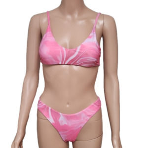 𝅺Shein pink and white bathing suit